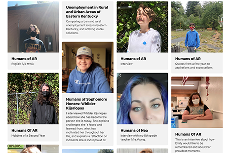 Story homepage for Humans of AR and Pepperbox