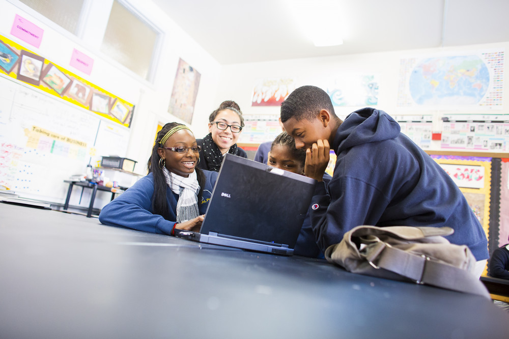 students working together